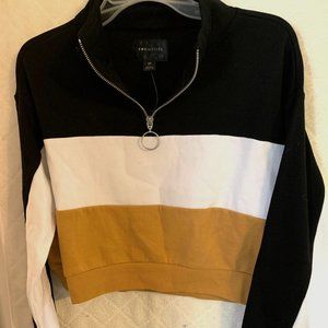 SWS/Active women's zip sweatshirt soft fleece lining crop top S/P  NWT